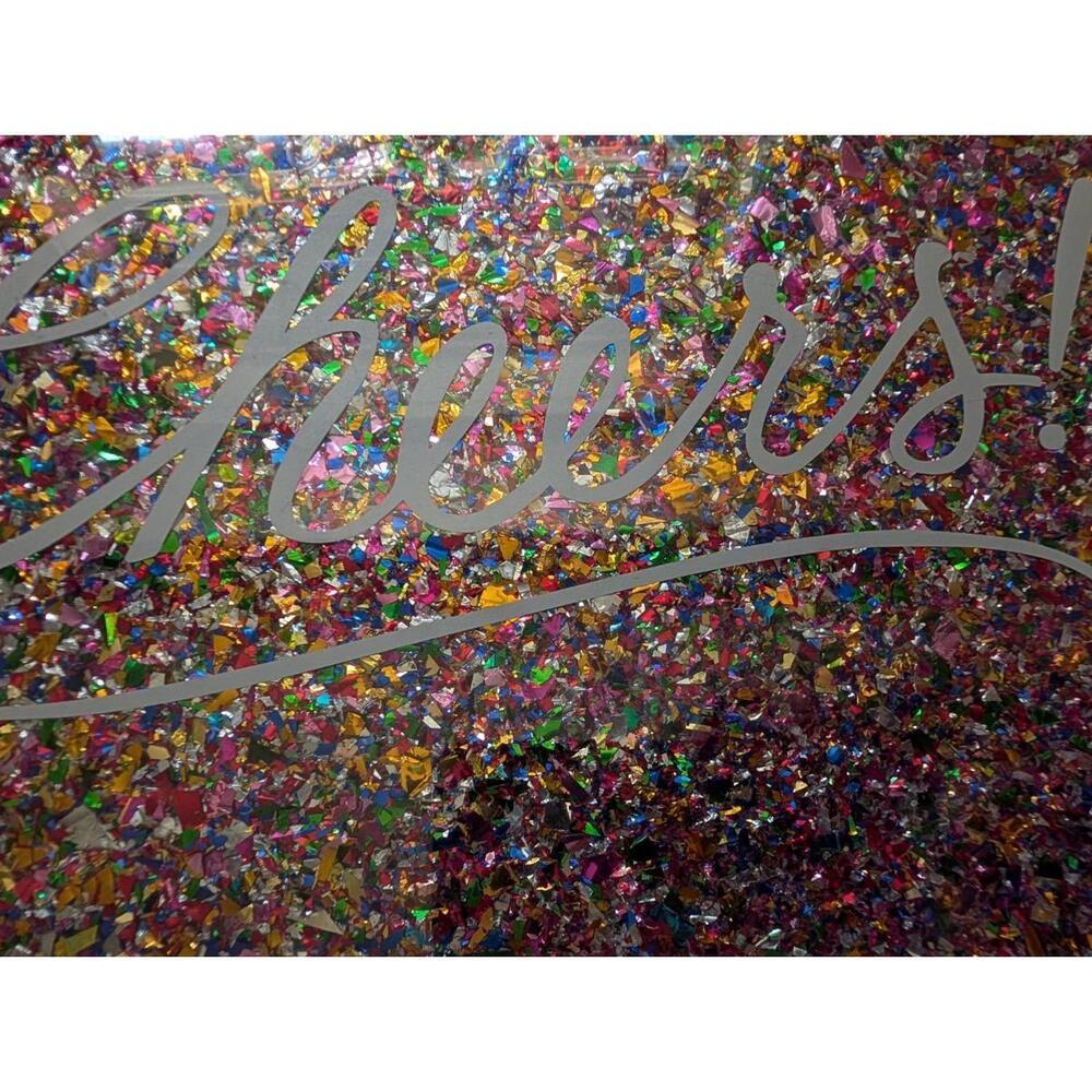Bar Glitter Lot Of 2 Baublebar 4 Glitter Coasters NIB and Pier One Glitter Tray - Picture 6 of 9